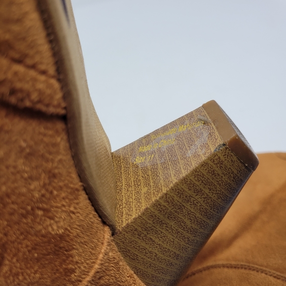 Charlotte Russe Brown Faux Suede Ankle Booties High Heel Boots Women's Size 11 - Picture 7 of 7